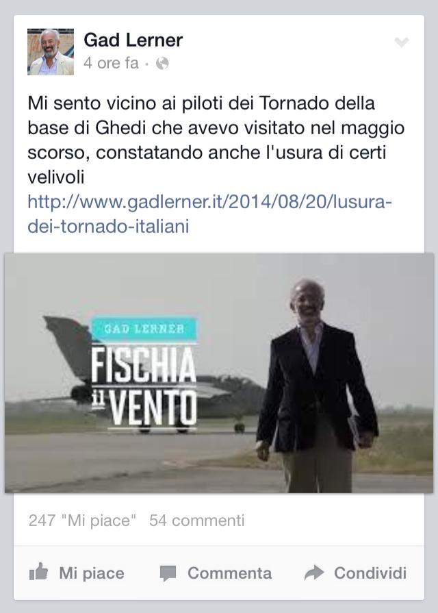 Gad Lerner ci spiega perché i Tornado sono caduti secondo l'effetto Dunning Kruger